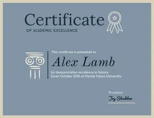 Blue and Black Award Certificate Award Certificate