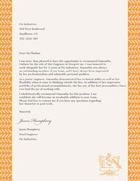 White and Orange Recommendation Letter Experience Letter