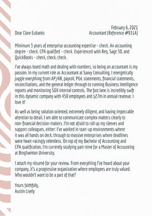 Accountant Red Pattern Cover Letter Cover Letter