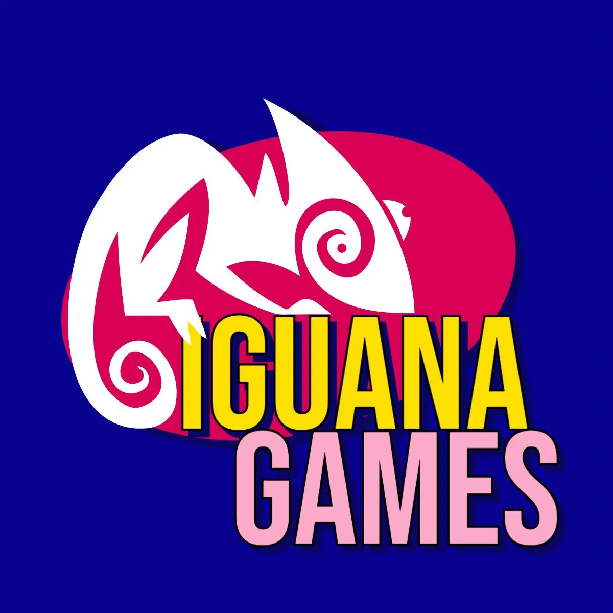 bold pink and blue gaming logo
