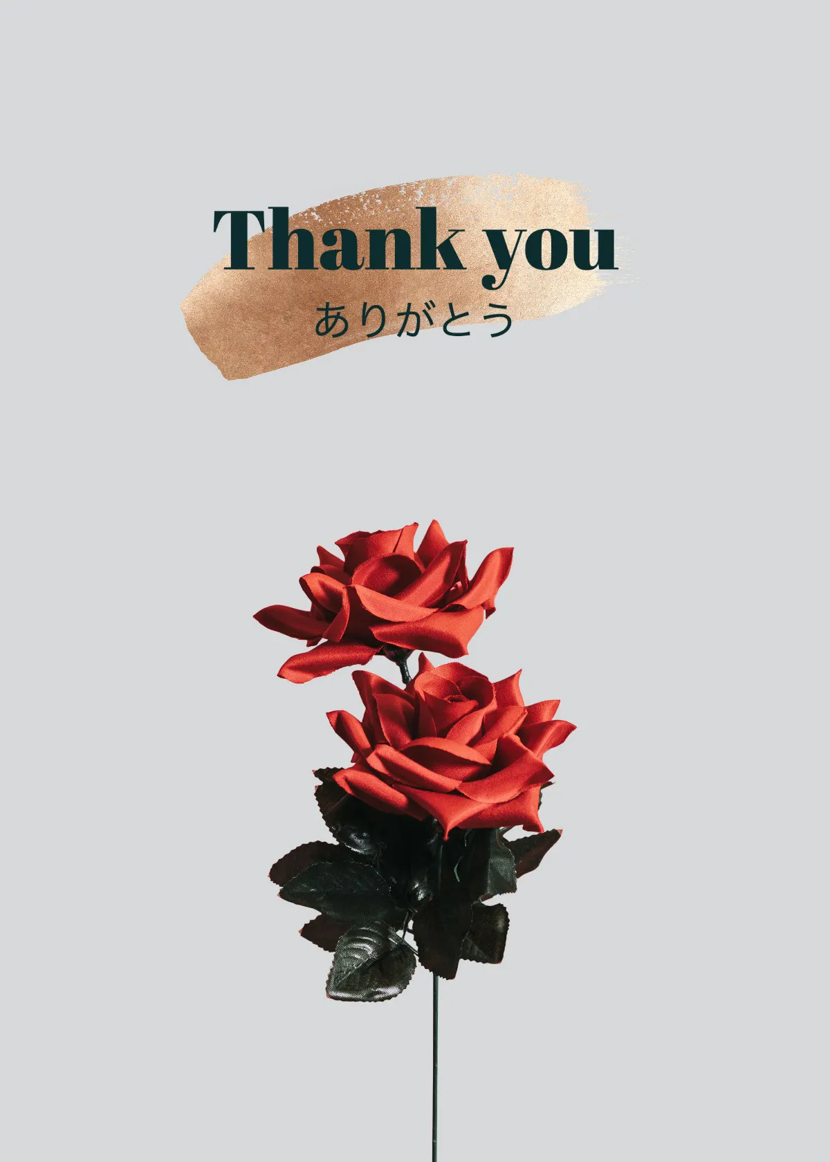 Thank you roses gray back