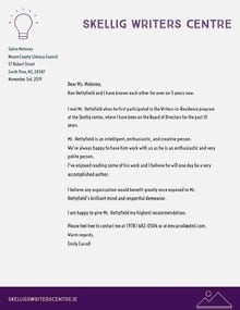 Purple Recommendation Letter Letter