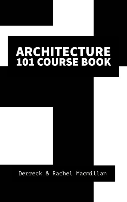 Black & White Rectangle Shaped Architecture Course Book Cover