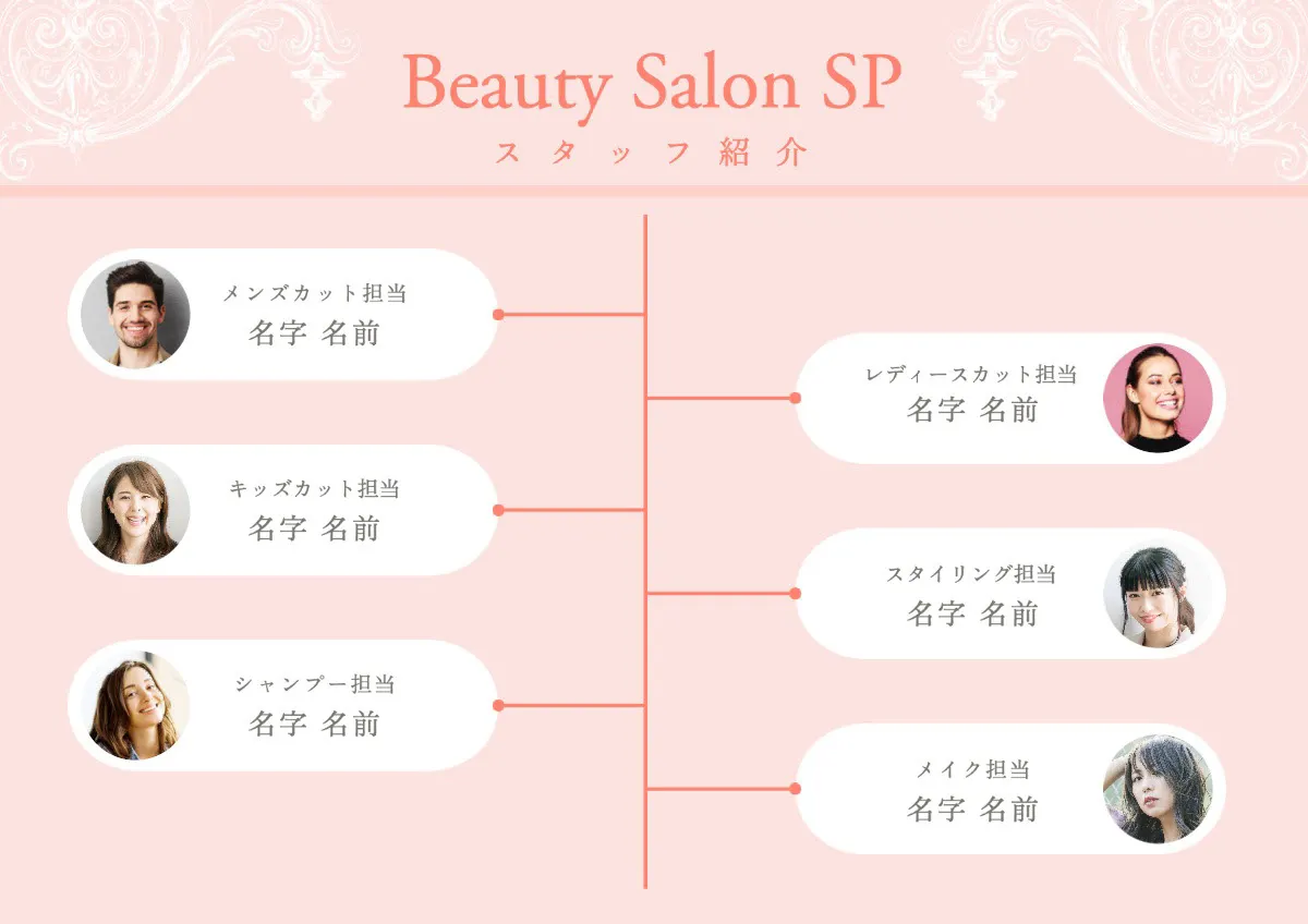 Beauty salon Organization chart  worksheet