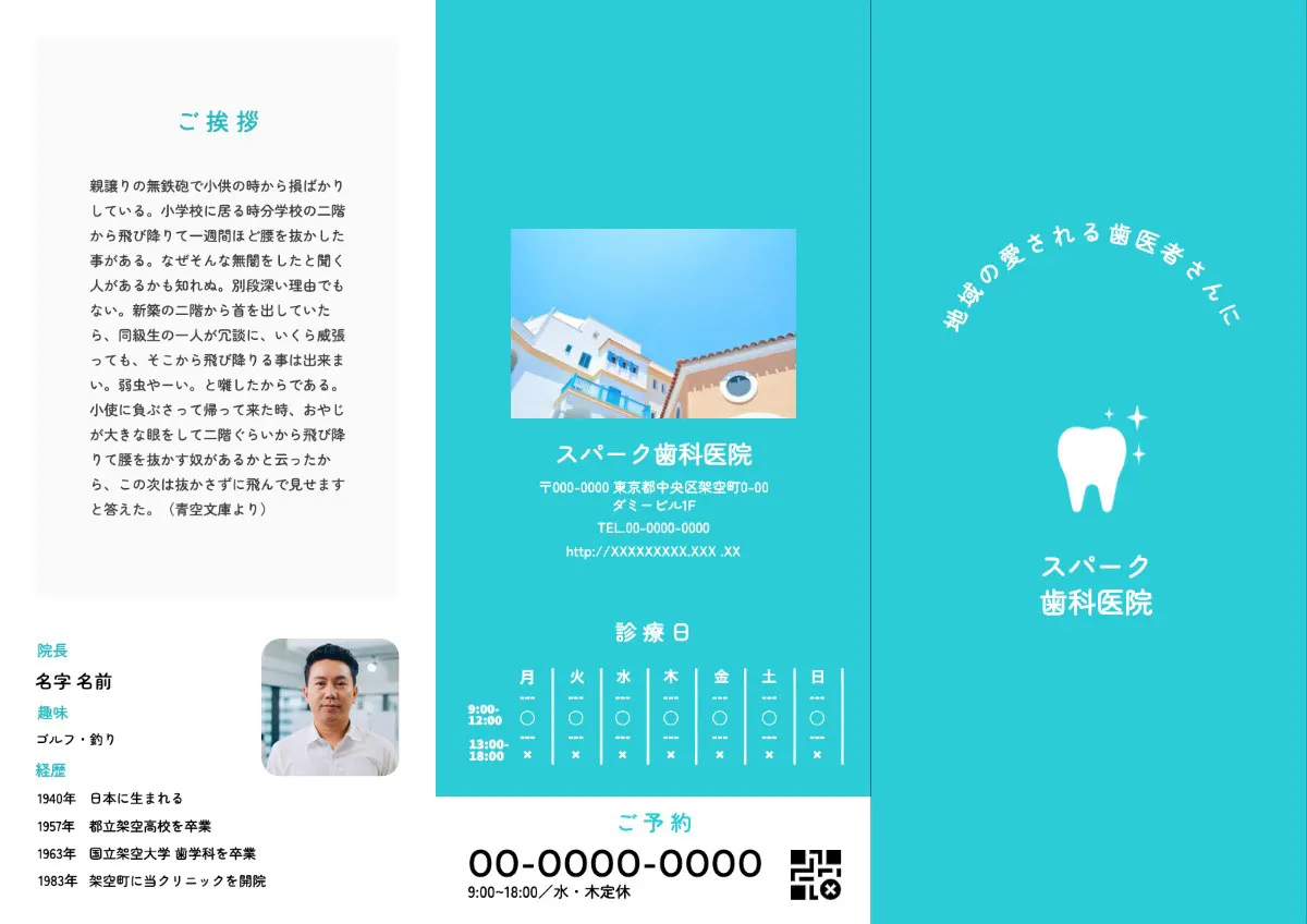 Dentist tri-fold pamphlet
