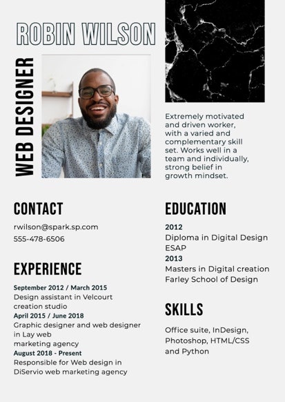 Smiling Man Portrait Web Designer Resume
