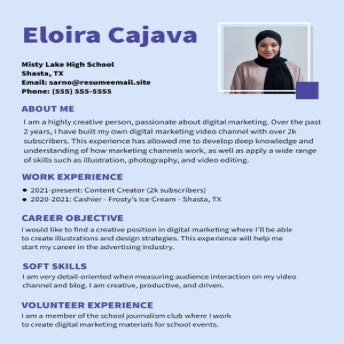 Blue Structured Simple Student Resume