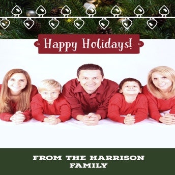 Red, White and Green Family Christmas Card