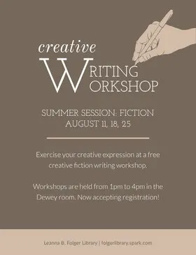 Grey and White Creative Writing Flyer Flyer