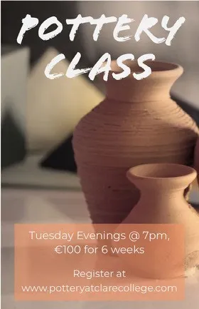 Brown Pottery Class Flyer with Clay Pots Flyer