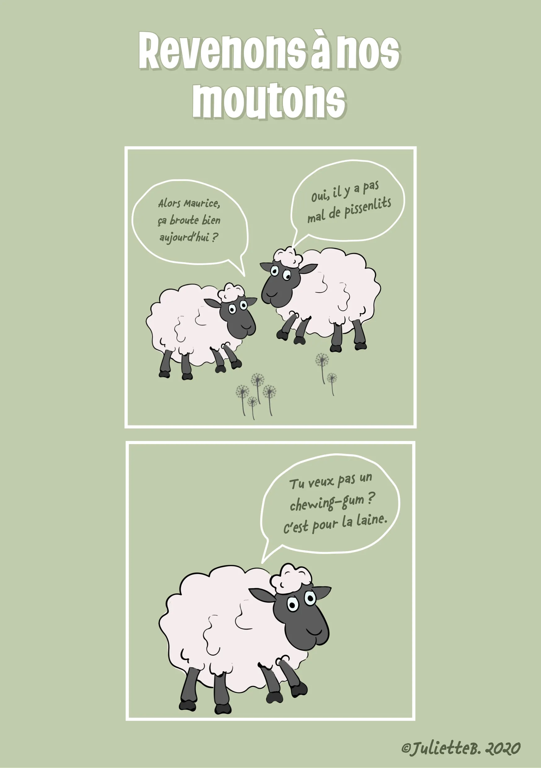 Green Funny Sheep Comic Book A5