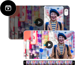 SNS動画の作成 ビデオのトリミングとクロップ、サイズ変更、変換を簡単におこなうことができます。
