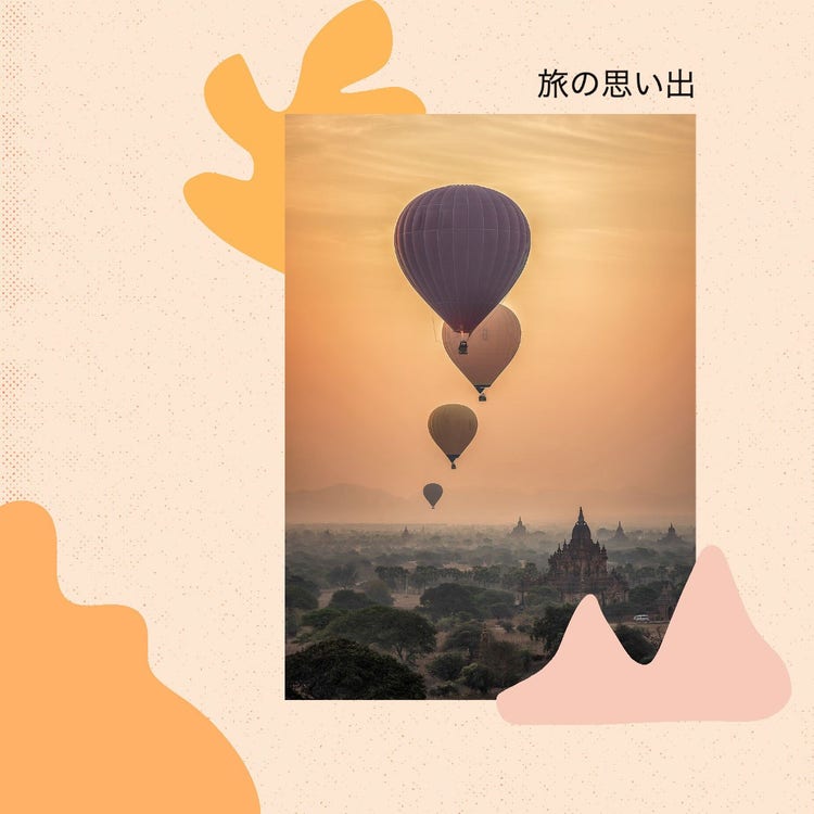 Balloons in the sky collage