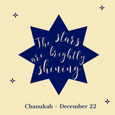 Blue and Yellow Star and Cursive Happy Hanukkah Instagram Square