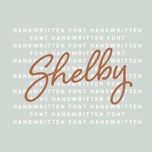 Cyan and Brown Handwriting Calligraphy Font Logo Brand Square Graphic 32 Cool Calligraphy & Script Fonts