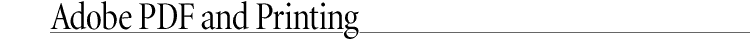 Adobe PDF and Printing