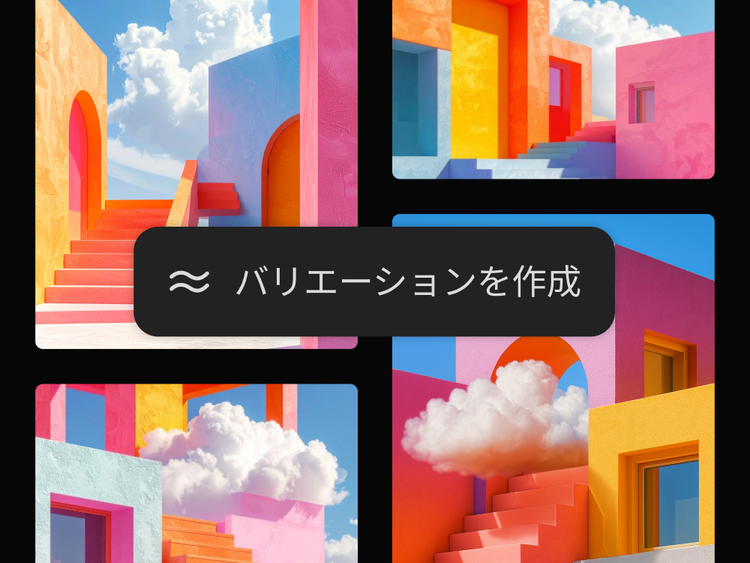 暖色と寒色を使った鮮やかな階段とアーチの建築用ムードボード。デザインのプランニングに最適