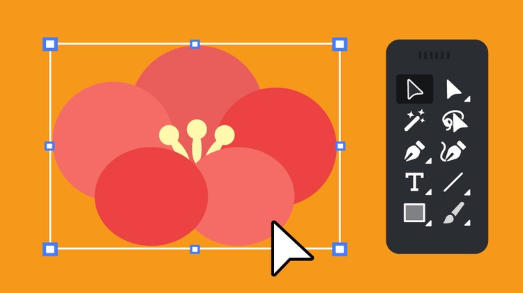 大きさの違う丸い図形を組み合わせて描いたイラスト