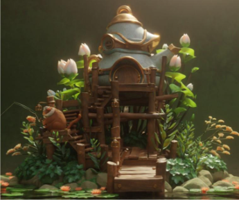 おもちゃの家のクローズアップ写真