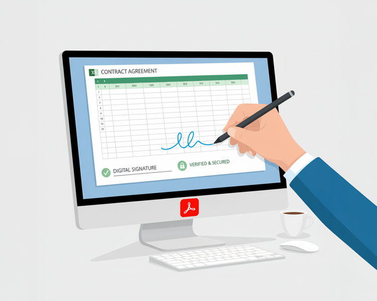 엑셀 문서에 디지털 서명 받기