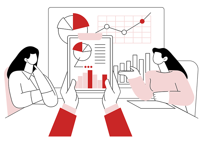다양한 리서치 자료를 수집하는 마케터