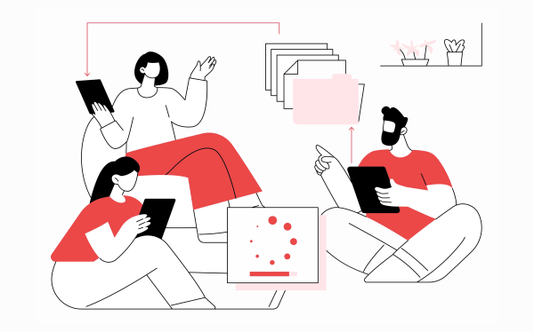 모바일 기기를 활용한 회의 이미지