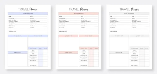 PDF 여행 계획표를 만드는 팁
