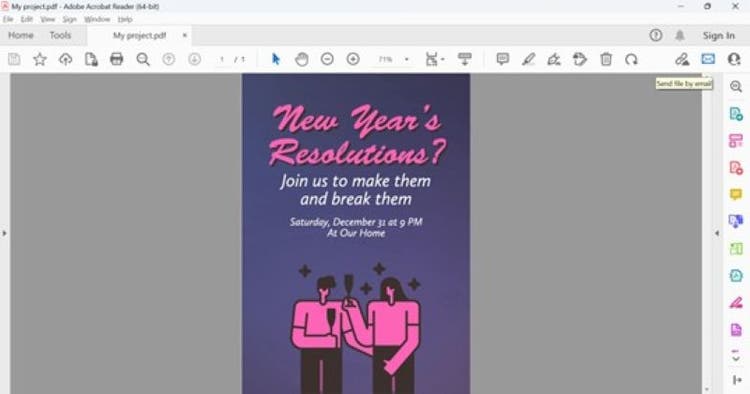 이메일로 전송된 PDF 초대장