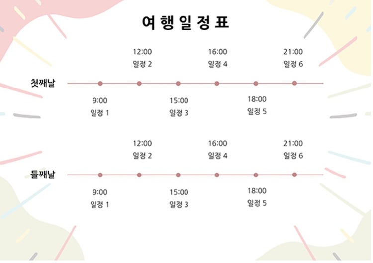 여행 일정표 양식 3