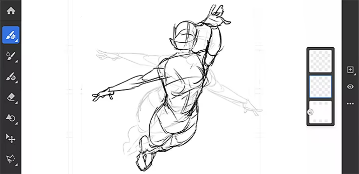 Adobe Fresco에서 만든 기본 드로잉