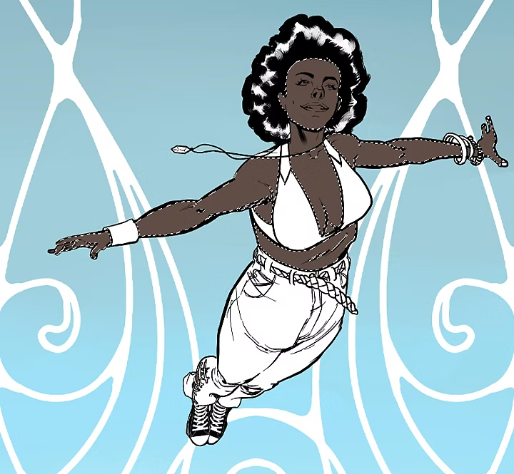 공중을 나는 사람 드로잉