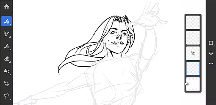 Adobe Fresco에서 사람 드로잉에 디테일 추가