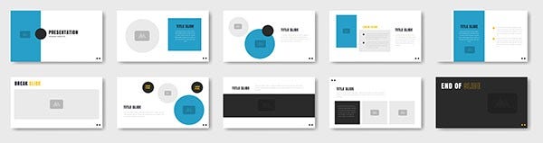 기본 도형을 활용하여 만든 PPT 디자인