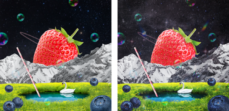 텍스쳐 레이어 배치 전후 이미지