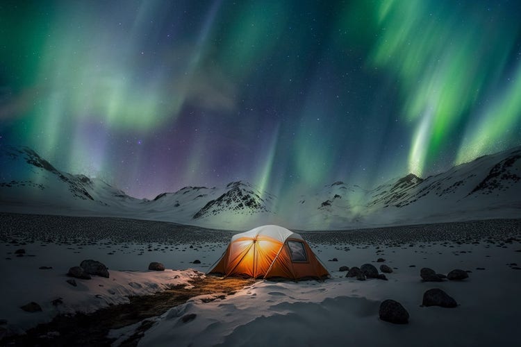 포토샵 하늘 대체 기능으로 오로라 연출한