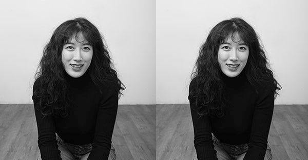 포토샵 픽셀 유동화를 활용한 얼굴 보정 전후 비교