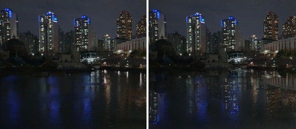 _야경 사진 보정 반사 효과