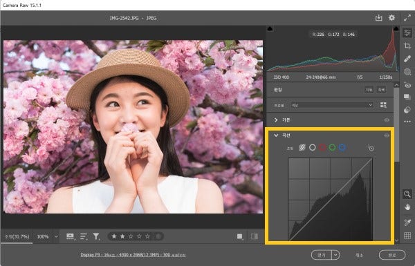 인물사진 보정 rgb필터 사진편집