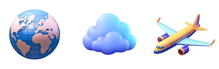 그림자를 넣어 3D 입체화한 AI 아이콘