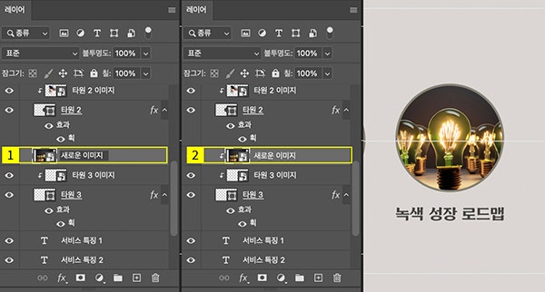 레이어 위치 적절하게 배치하기