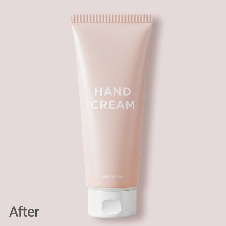 포토샵 그림자 효과를 추가한 핸드크림 이미지. 그림자를 통해 제품에 현실감과 입체감을 더함