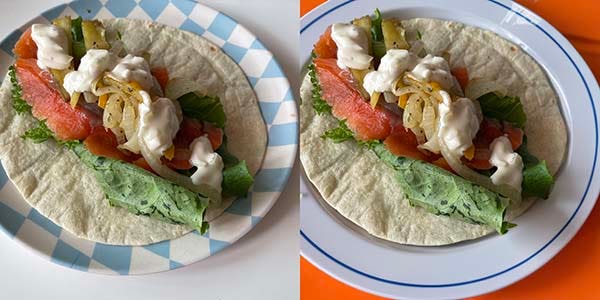 생성형 채우기로 음식 접시 바꾸기