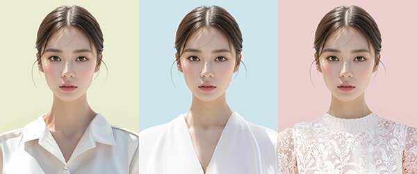 증명사진 옷 외에도 심플한 셔츠, 우아한 원피스, 귀여운 드레스 등 다양한 옷을 매치해 볼 수 있죠.