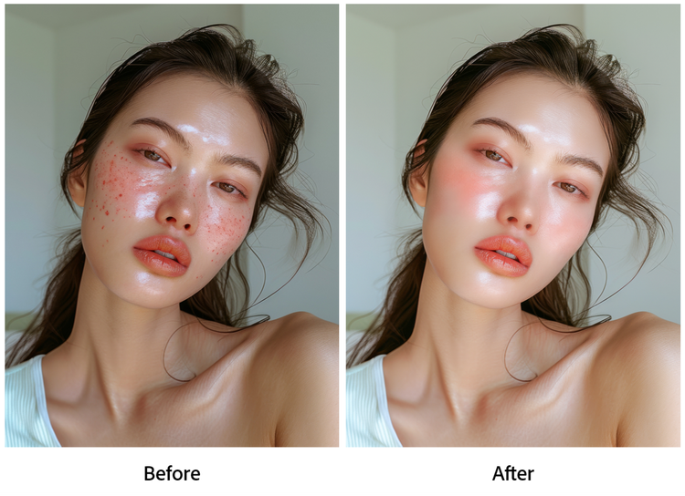 포토샵으로 클린걸 트렌드 맞춤 얼굴 보정한 결과