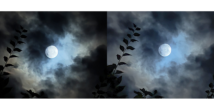 달 사진 보정 전후 차이