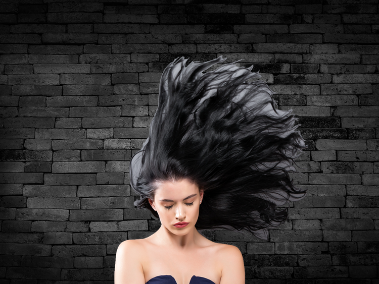 인물 사진 위에 레이어 구조를 쌓아 레이어 마스크를 추가하는 과정