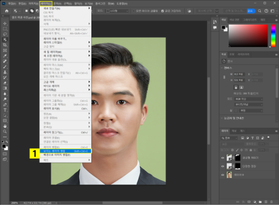 보이는 레이어 병합하기