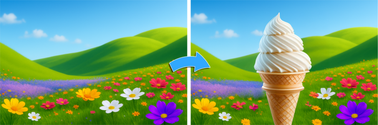 포토샵 생성형 채우기 AI로 이미지 만든 결과