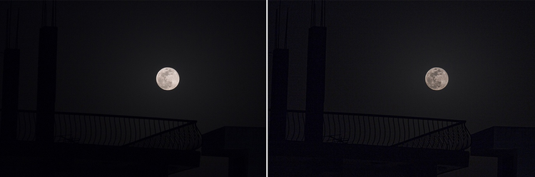 달 사진 라이트룸 보정 전후