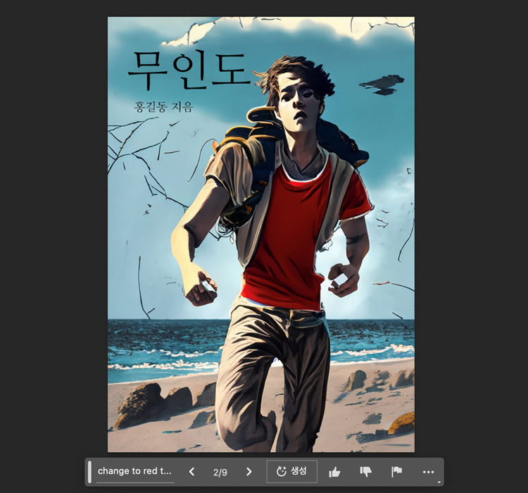 포토샵 generative fill 기능을 활용해 캐릭터 수정하기(티셔츠 색 변경)
